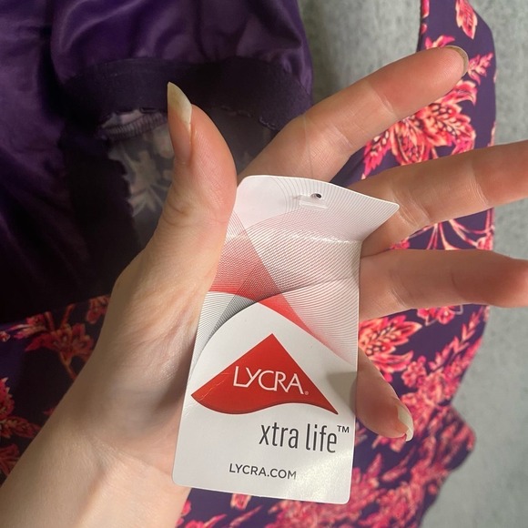 NWT Lands end tankini top swimsuit wide straps tropical vacation resortwear 1X - Picture 9 of 11